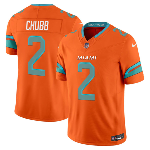 Men's Miami Dolphins 2025 Rivalries Vapor Limited Jersey - All Stitched - Orange - Bradley Chubb — view 1