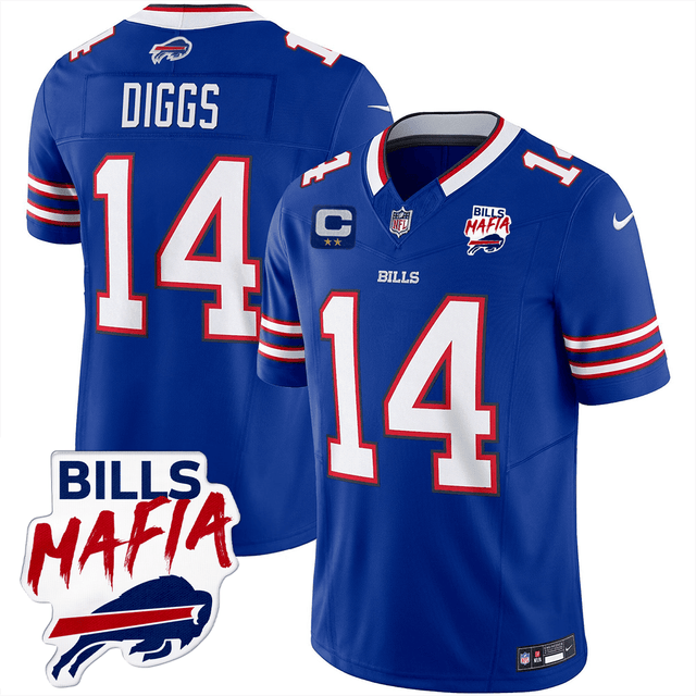 Men’s Buffalo Bills Bills Mafia Patch Limited Jersey - All Stitched - Royal Blue - Stefon Diggs — view 1