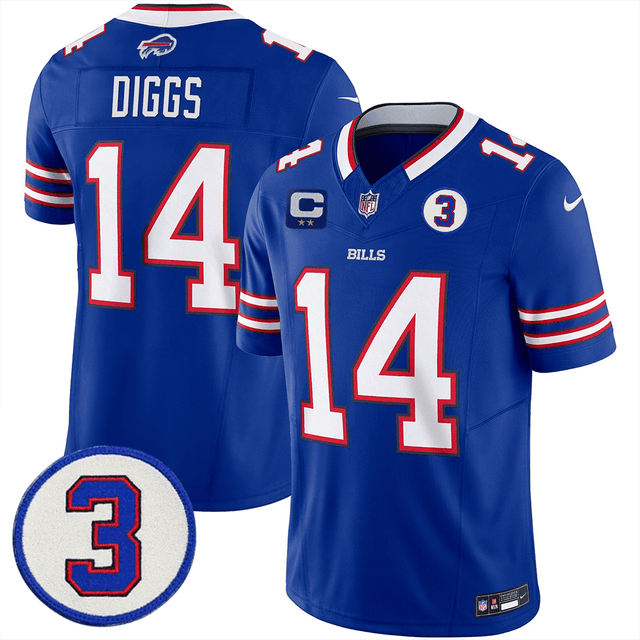 Men's Buffalo Bills Damar Honoring Patch Vapor Limited Jersey - All Stitched - Royal - Stefon Diggs — view 1