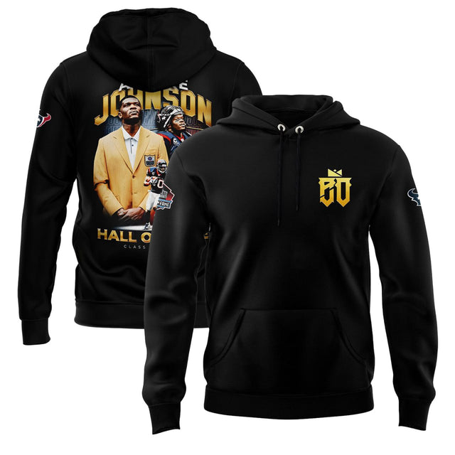 Andre Johnson Texans Hall Of Fame Class Of 2024 Hoodie - Print - Black — view 1