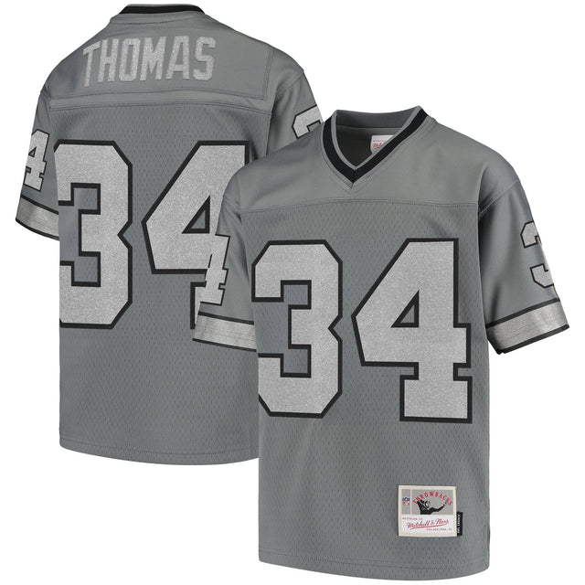 Men's Buffalo Bills Throwback Player Jersey - All Stitched - Charcoal - Thurman Thomas — view 1