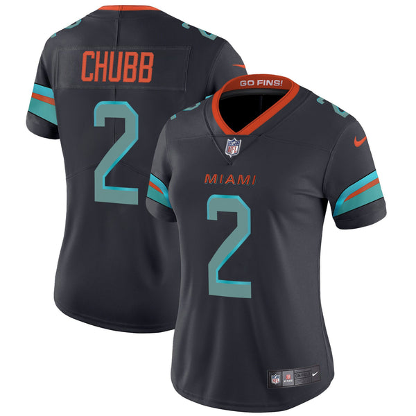 Women's Miami Dolphins 2025 Rivalries Vapor Limited Jersey - All Stitched - Dark Waters - Bradley Chubb — view 1