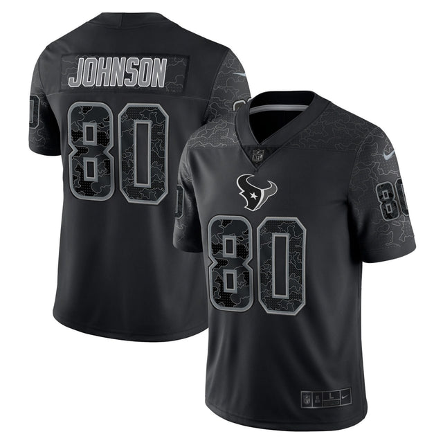 Andre Johnson #80 Black Houston Texans Reflective Jersey - All Stitched — view 1