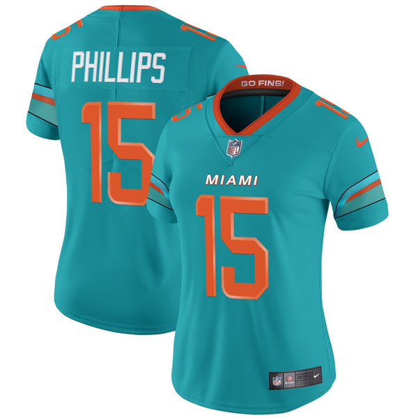 Women's Miami Dolphins 2025 Rivalries Vapor Limited Jersey - All Stitched - Aqua - Jaelan Phillips — view 1