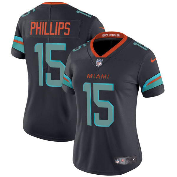 Women's Miami Dolphins 2025 Rivalries Vapor Limited Jersey - All Stitched - Dark Waters - Jaelan Phillips — view 1