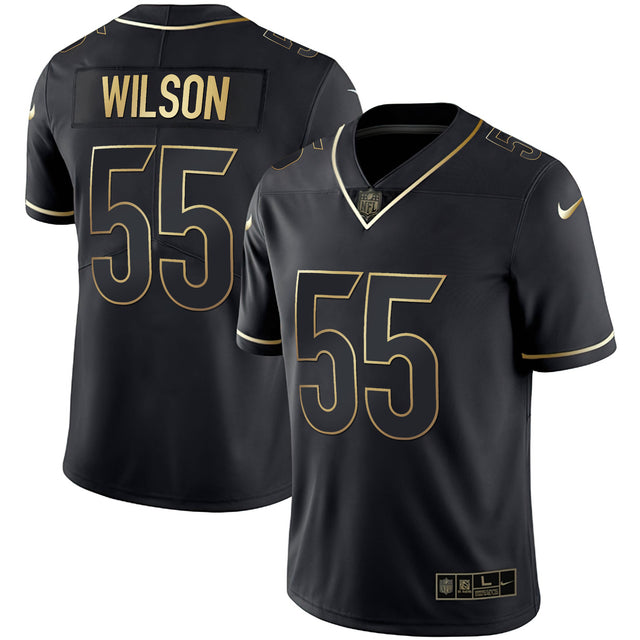 Men's Cincinnati Bengals White Gold & Black Gold Jersey - All Stitched - Black Gold - Logan Wilson — view 1