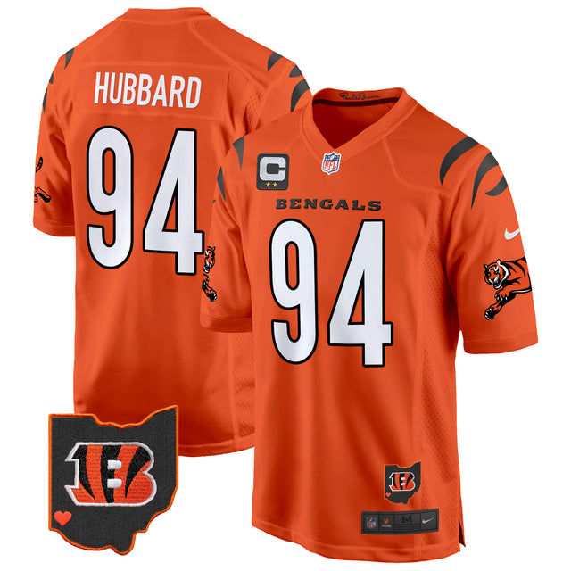 Men's Cincinnati Bengals 2024 Game Jersey - All Stitched - Orange - Sam Hubbard — view 1