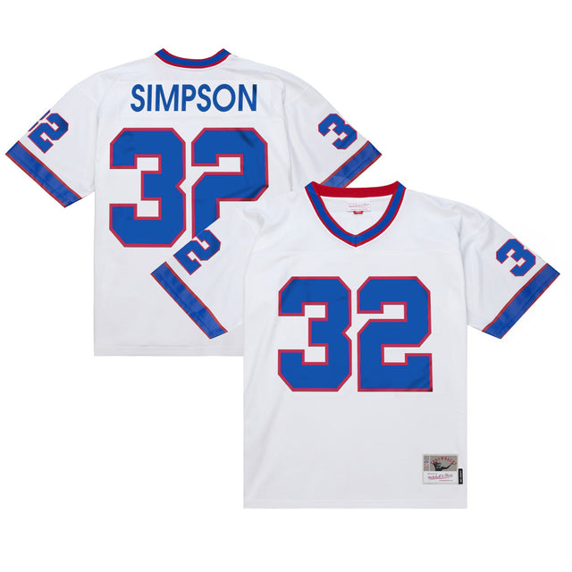 Men's Buffalo Bills Throwback Player Jersey - All Stitched - White - O.J. Simpson — view 1