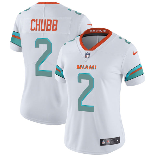 Women's Miami Dolphins 2025 Rivalries Vapor Limited Jersey - All Stitched - White - Bradley Chubb — view 1