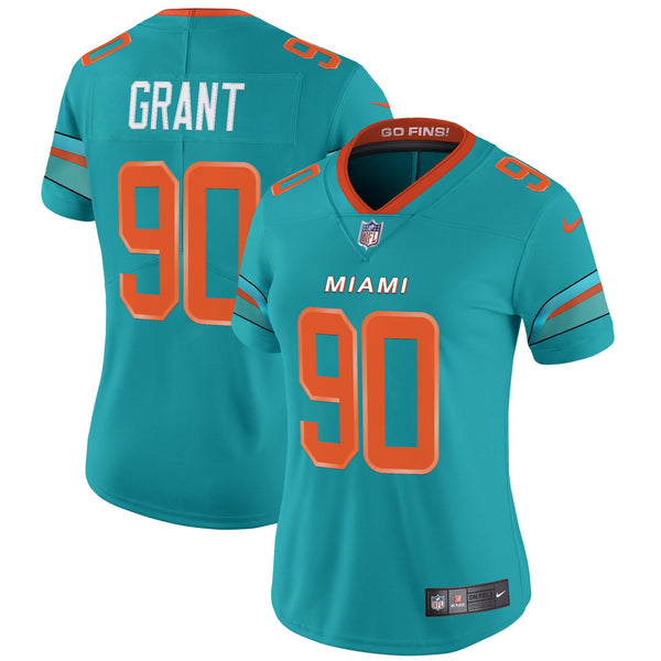 Women's Miami Dolphins 2025 Rivalries Vapor Limited Jersey - All Stitched - Aqua - Kenneth Grant — view 1