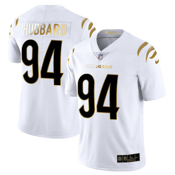 Men's Cincinnati Bengals Player Vapor Limited Jersey - All Stitched - White Gold - Sam Hubbard — view 1